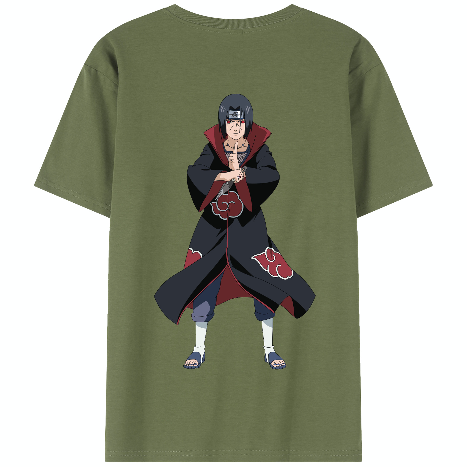 （画像用） NARUTO -ナルト- うちは イタチ Uchiha Itachi 綿100％半袖Tシャツ（背面プリント）